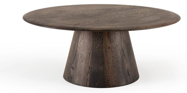 Кафява кръгла масичка за кафе от масивен дъб ø 80 cm Mushroom – Gazzda