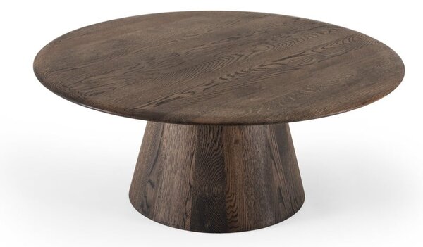 Кафява кръгла масичка за кафе от масивен дъб ø 80 cm Mushroom – Gazzda