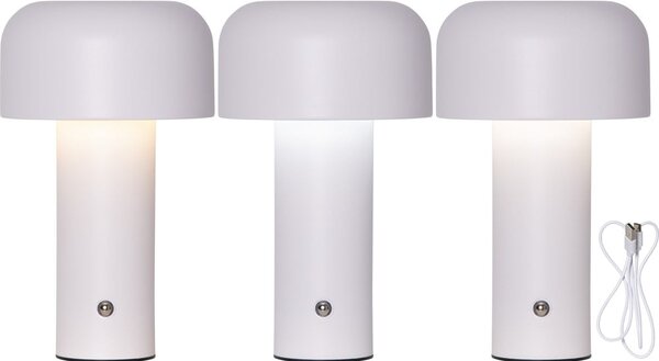 Бяла LED настолна лампа (височина 21,5 cm) Bobby – Star Trading