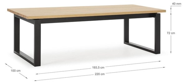 Трапезна маса с дъбов плот 100x220 cm Rina – Marckeric