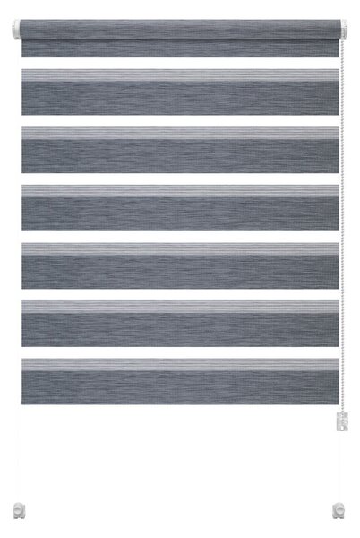Сива ролетна щора ден и нощ 42,5x150 cm Zebra Natur – Gardinia