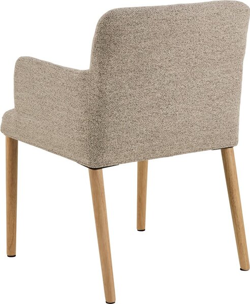 Бежов тапициран трапезен стол с подлакътници Zoe – Actona