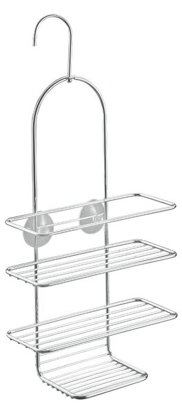 Висящ стоманен рафт за баня в блестящо сребрист цвят Luxy – Metaltex