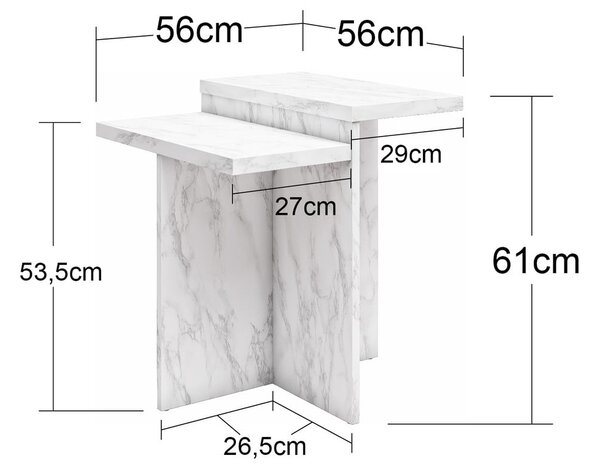 Черна масичка за кафе от декор от мрамор 56x56 cm Brielle – CosmoLiving by Cosmopolitan