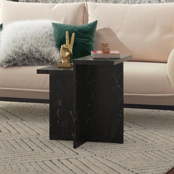 Черна масичка за кафе от декор от мрамор 56x56 cm Brielle – CosmoLiving by Cosmopolitan