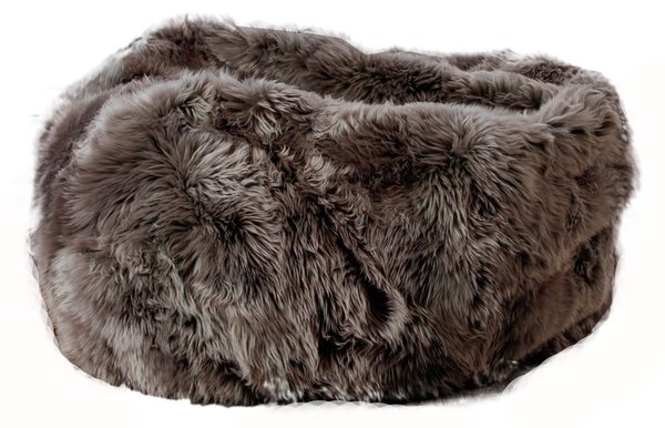 Сива чанта за сядане от овча кожа , ⌀ 110 cm - Native Natural
