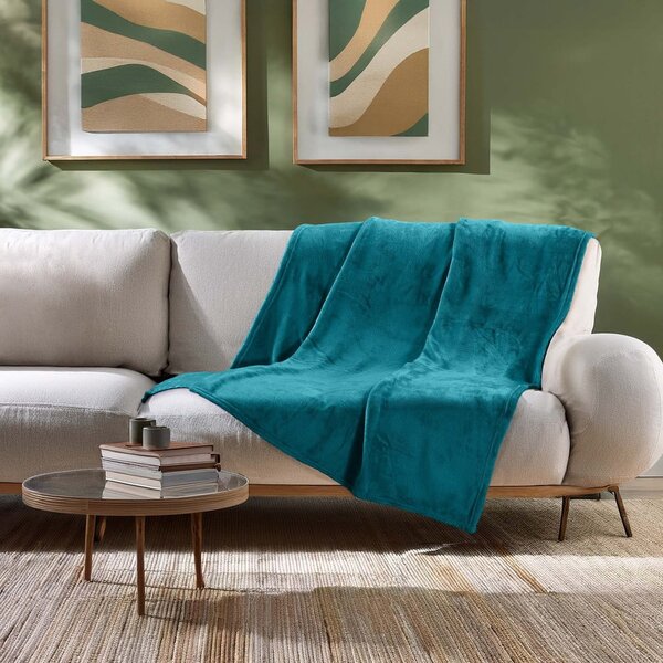 Синьо одеяло от микрофланела 125x150 cm Flanou – douceur d'intérieur