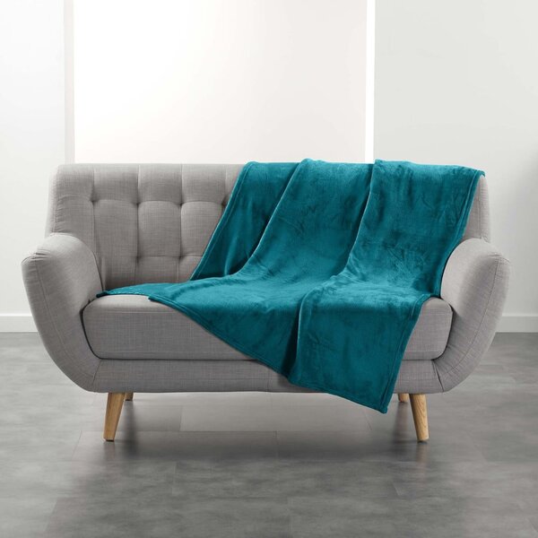 Синьо одеяло от микрофланела 125x150 cm Flanou – douceur d'intérieur