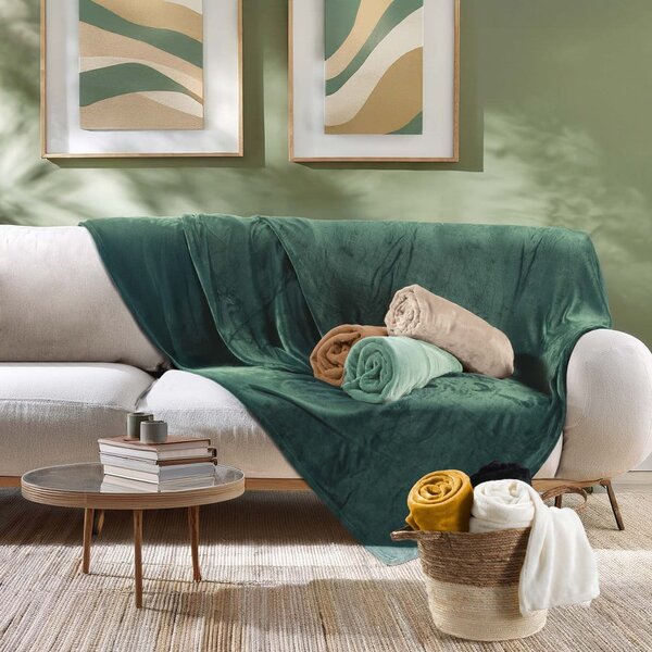Синьо одеяло от микрофланела 125x150 cm Flanou – douceur d'intérieur