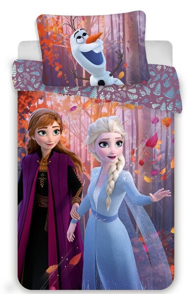 Единично памучно детско спално бельо 140x200 cm Frozen "Sister Purple" – Jerry Fabrics
