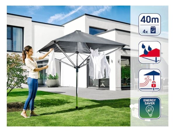 Градинска сушилня за дрехи в сребрист цвят 40 m LinoProtect 400 – LEIFHEIT