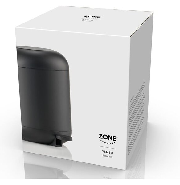 Черно пластмасово кошче за боклук с педал 4 l Sensu – Zone