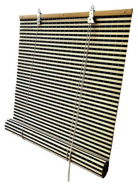 Бамбукова ролетна щора в черен и естествен цвят 150x160 cm Vela – Gardinia