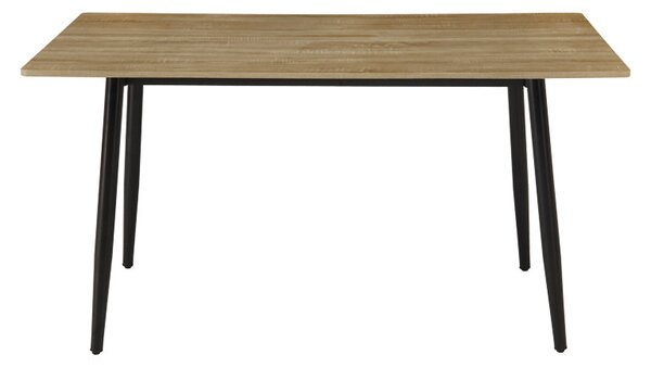 Маса LOZA mdf дъб сонома с черен метален крак 140x80x73см