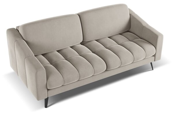 Бежов кадифен диван 202 cm Nalu – Makamii