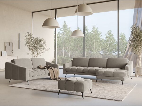 Бежов кадифен диван 238 cm Nalu – Makamii