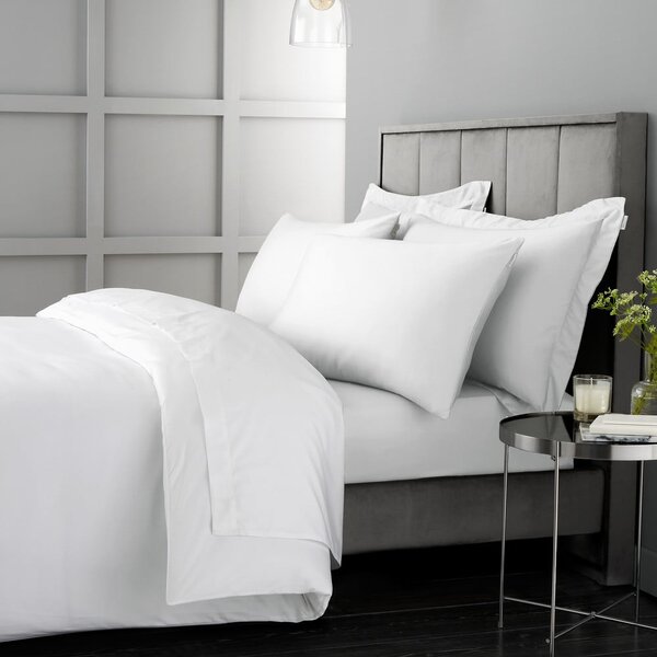 Бял еластичен чаршаф от памучен сатен 150x200 cm Cotton Sateen – Bianca