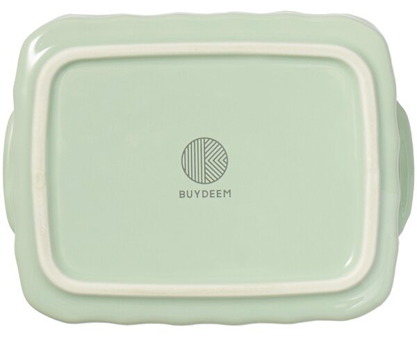 Керамична кутия за храна Buydeem CT1006-CG, 810 мл, 17х20.5 см, До 230°C, Съвместима с фурна и микровълнова, Зелен