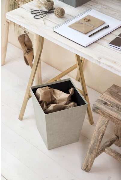 Бежово офис кошче за боклук Sofia Canvas Paper Laminate – Bigso