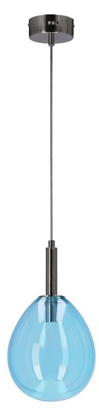 Синьо LED висящо осветително тяло със стъклен абажур Lukka – Candellux Lighting