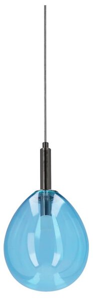 Синьо LED висящо осветително тяло със стъклен абажур Lukka – Candellux Lighting