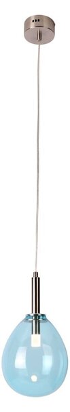 Синьо LED висящо осветително тяло със стъклен абажур Lukka – Candellux Lighting