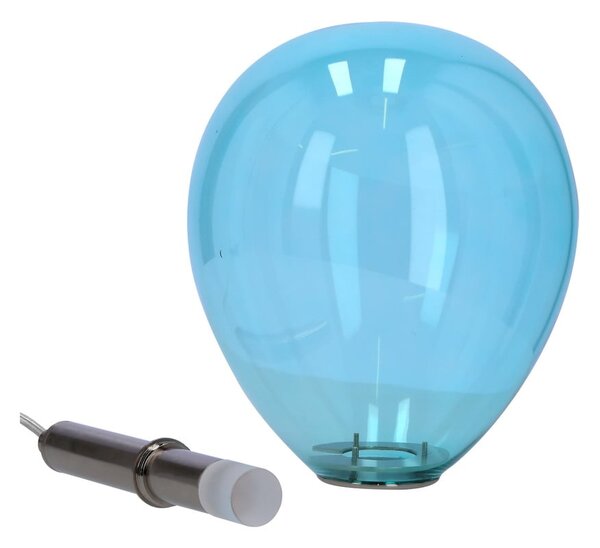 Синьо LED висящо осветително тяло със стъклен абажур Lukka – Candellux Lighting