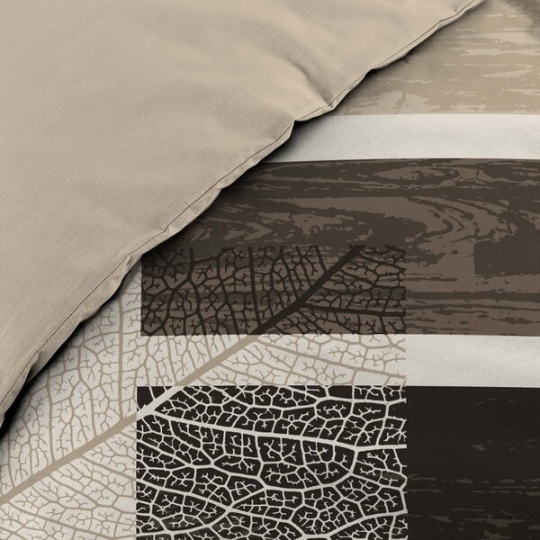 Кафяво двойно памучно спално бельо 200x200 cm So Natural – douceur d'intérieur