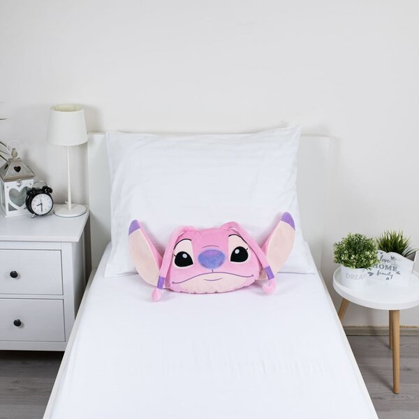 Детска възглавница от флийс 41x32 cm Lilo and Stitch "Angel Pink" – Jerry Fabrics