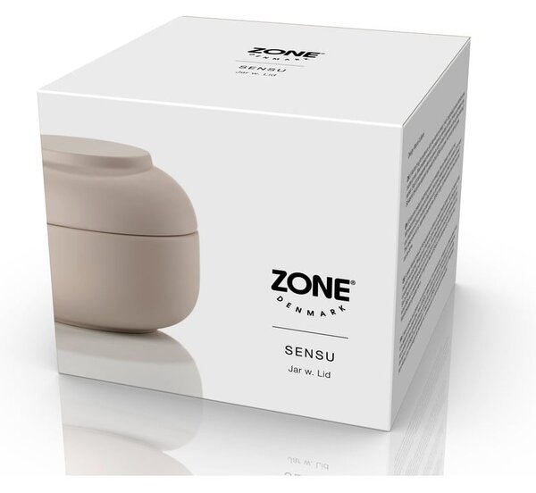 Бежов керамичен органайзер за баня за памучни тампони Sensu – Zone