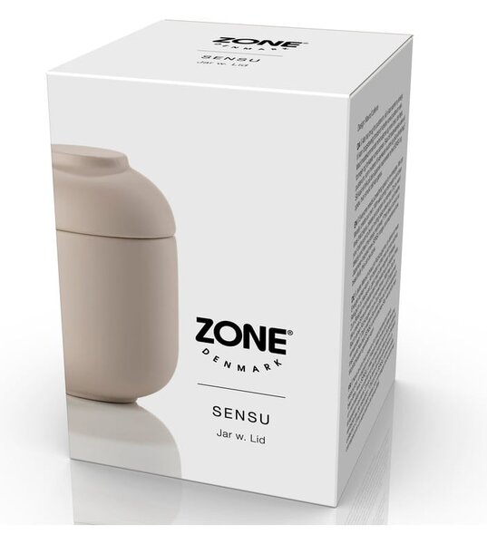 Бежов керамичен органайзер за баня за памучни тампони Sensu – Zone