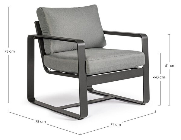 Сив метален градински стол Merrigan – Bizzotto