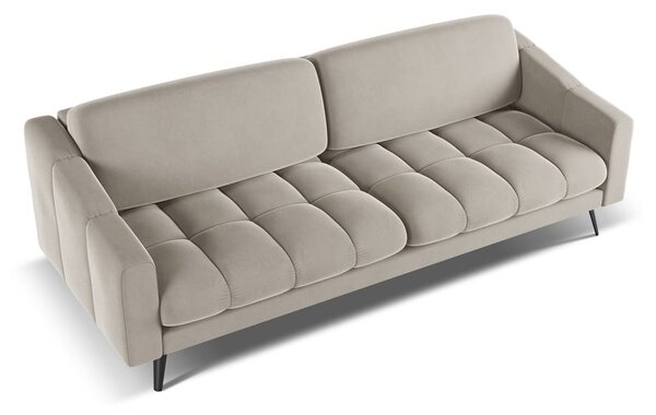 Бежов кадифен диван 238 cm Nalu – Makamii
