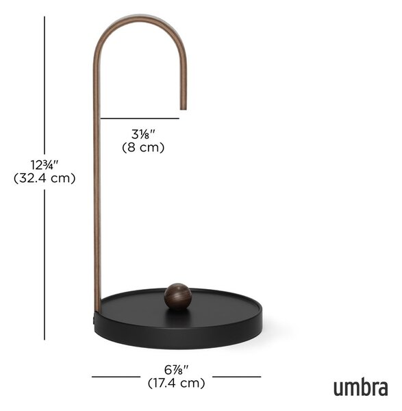 Черна дървена поставка за хартия ø 17 cm Bellwood - Umbra