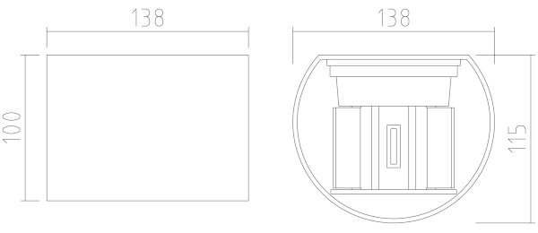 APLED - LED Екстериорна Стенна лампа OVAL 2xLED/3W/230V IP65