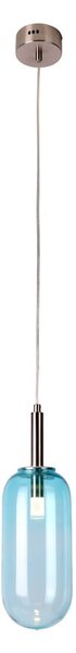 Синьо LED висящо осветително тяло със стъклен абажур ø 13 cm Fiuggi – Candellux Lighting