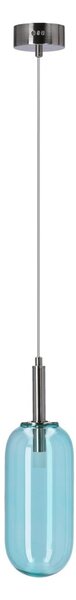 Синьо LED висящо осветително тяло със стъклен абажур ø 13 cm Fiuggi – Candellux Lighting