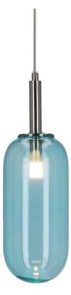 Синьо LED висящо осветително тяло със стъклен абажур ø 13 cm Fiuggi – Candellux Lighting