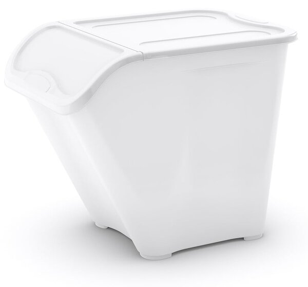 Бяла пластмасова кутия за съхранение с капак 55x39x46 cm All In Box – KIS