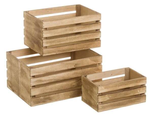 Кутии за съхранение в комплект от 3 бр. в естествен цвят 31x23x15 cm – Casa Selección