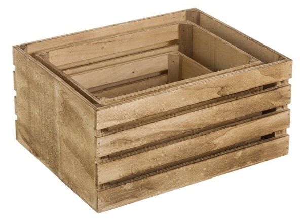 Кутии за съхранение в комплект от 3 бр. в естествен цвят 31x23x15 cm – Casa Selección