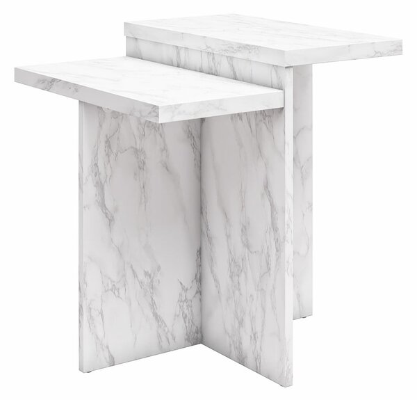 Бяла масичка за кафе от декор от мрамор 56x56 cm Brielle – CosmoLiving by Cosmopolitan