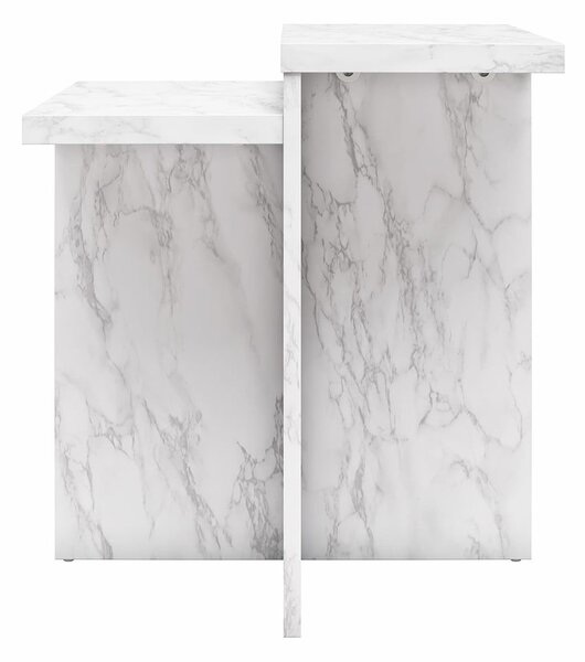 Бяла масичка за кафе от декор от мрамор 56x56 cm Brielle – CosmoLiving by Cosmopolitan