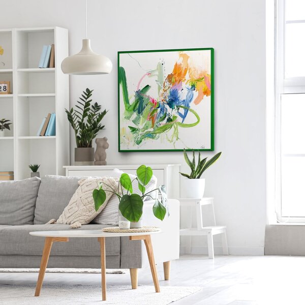 Картина с ръчно изрисувани елементи 102x102 cm Confidential Green – Malerifabrikken