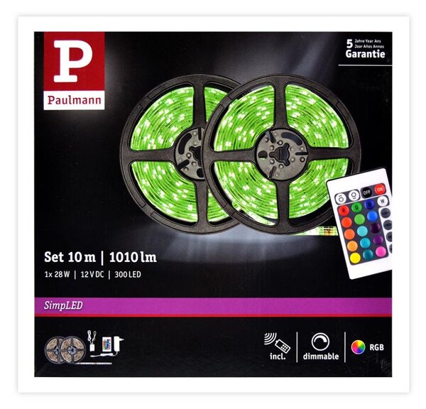 Paulmann 78980 - LED RGB/28W Димируема лента SIMPLED 10м 230V + дистанционно