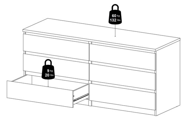 Скрин от дъбов декор в естествен цвят 154x70x50 cm Naia – Tvilum