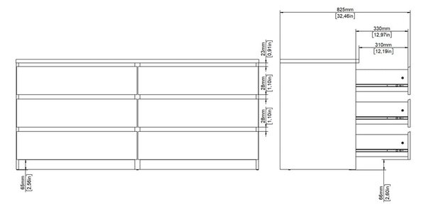 Скрин от дъбов декор в естествен цвят 154x70x50 cm Naia – Tvilum