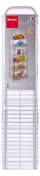 Бял метален стелаж 41x104x23 cm Monaco – Metaltex