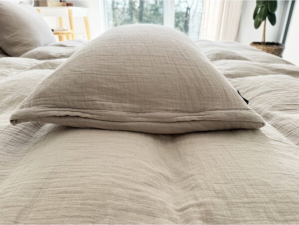 Бежово единично муселиново спално бельо 135x200 cm Plain Muslin – Butter Kings