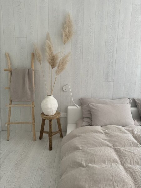 Бежово единично муселиново спално бельо 135x200 cm Plain Muslin – Butter Kings